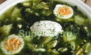Пошаговая инструкция для классического рецепта супа из щавеля с яйцом и мясо